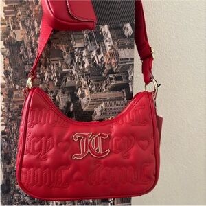 NWT Juicy Couture Red Shoulder Bag comes with coin purse